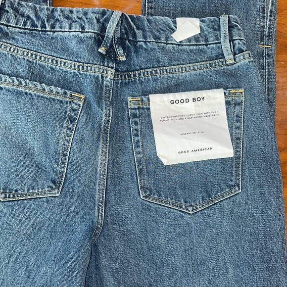 NWT Good American good boy women's Blue Straight Leg Jeans size 4/27 - Picture 8 of 16